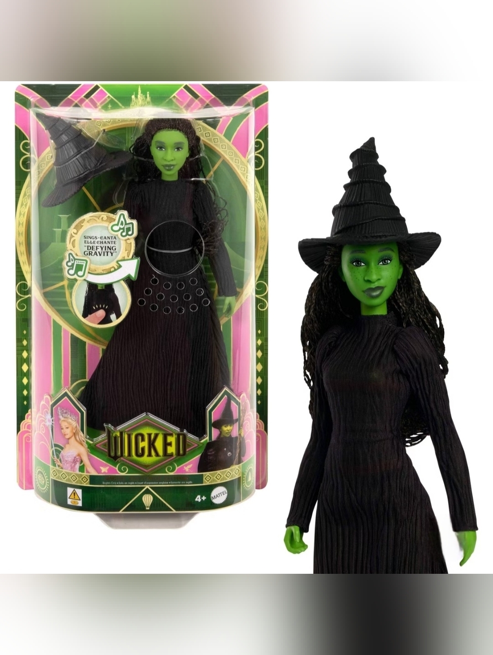 Mattel Wicked Singing Elphaba Doll- Defying Gravity